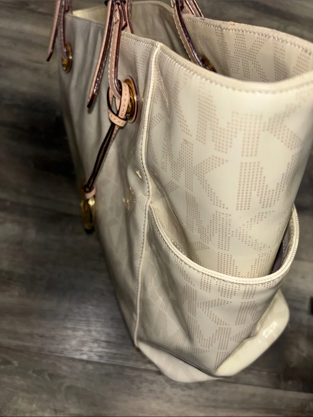 Michael Kors Ivory Monogram Tote with Handles
